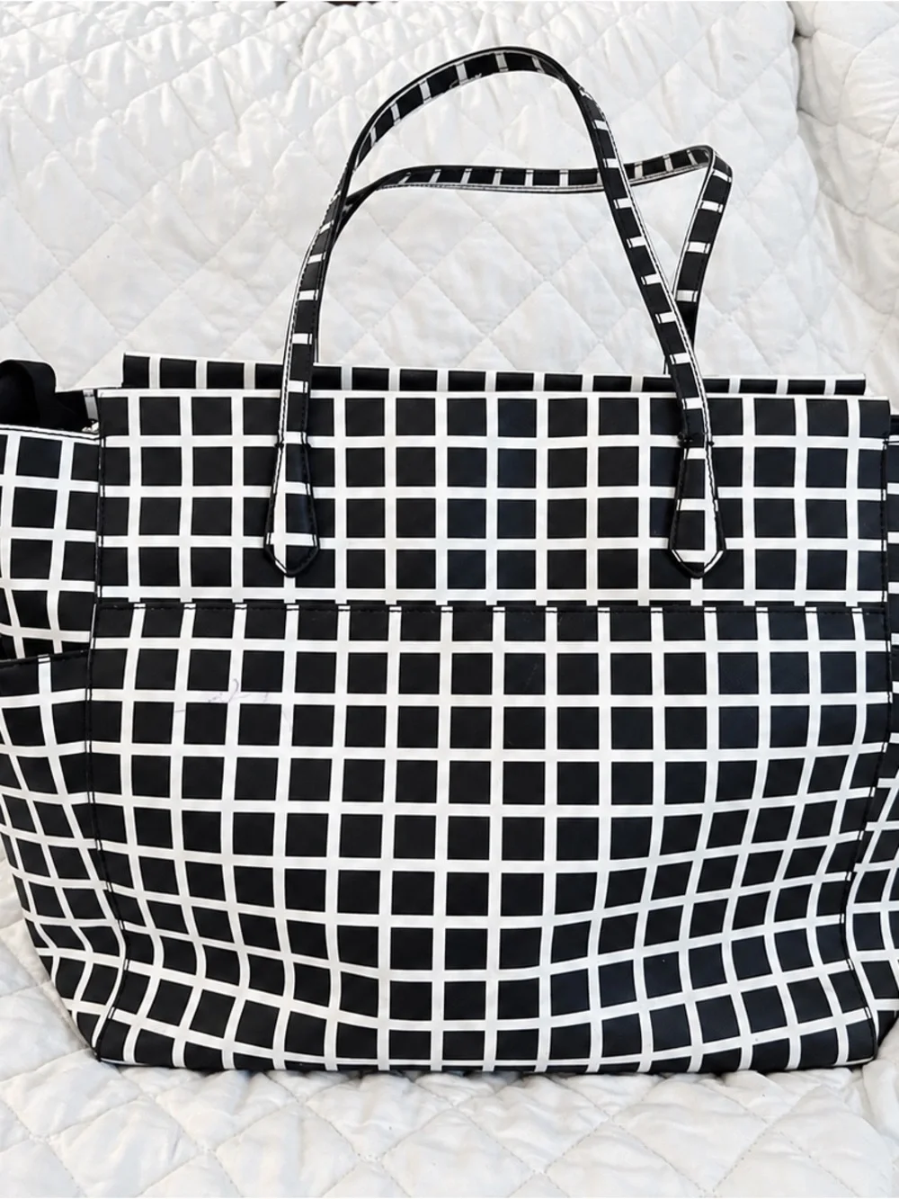 kate spade Black and White Grid Print Tote